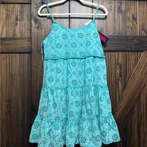 Charming Aqua Eyelet Dress for Kids